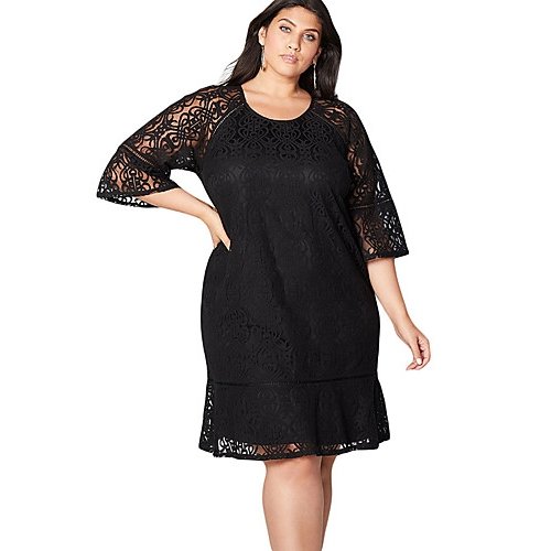 Female basic lace mini dress